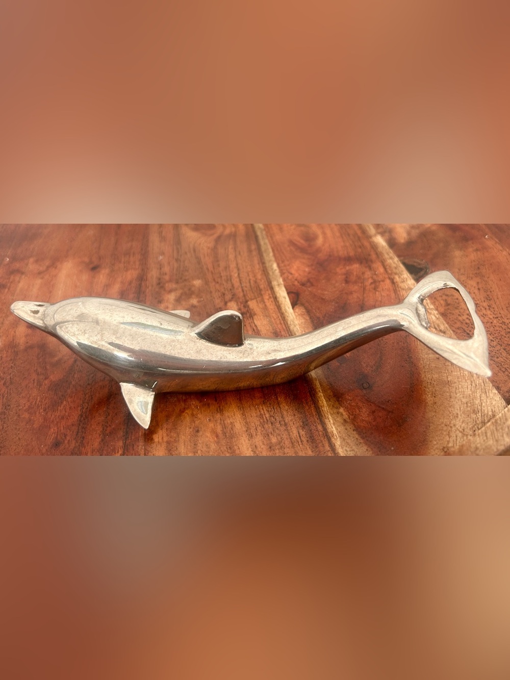 Multi-Use Silver Plated Dolphin Bottle Opener, Paperweight, Letter Opener